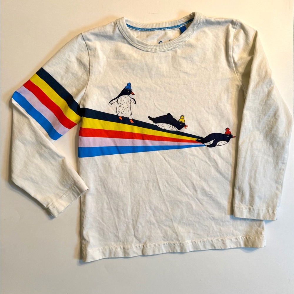 Penguin Parade Kids Long Sleeve Shirt - White